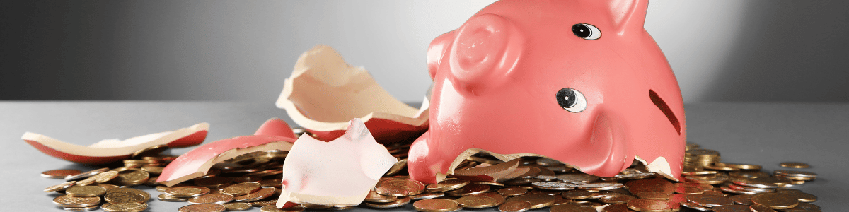 broken piggy bank